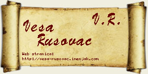 Vesa Rusovac vizit kartica